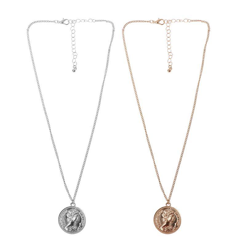 

Pendant Necklaces Simple Portrait Charm Canadian Round Coin Necklace For Women Jewelry U4LE