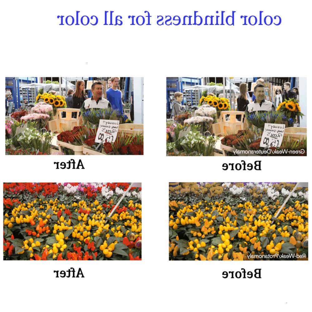 

Highend accessories SHINU Blindns Red Green Correction With Diopter Astigmatism Unisex blind Glass See Color Blind Sunglass, Black