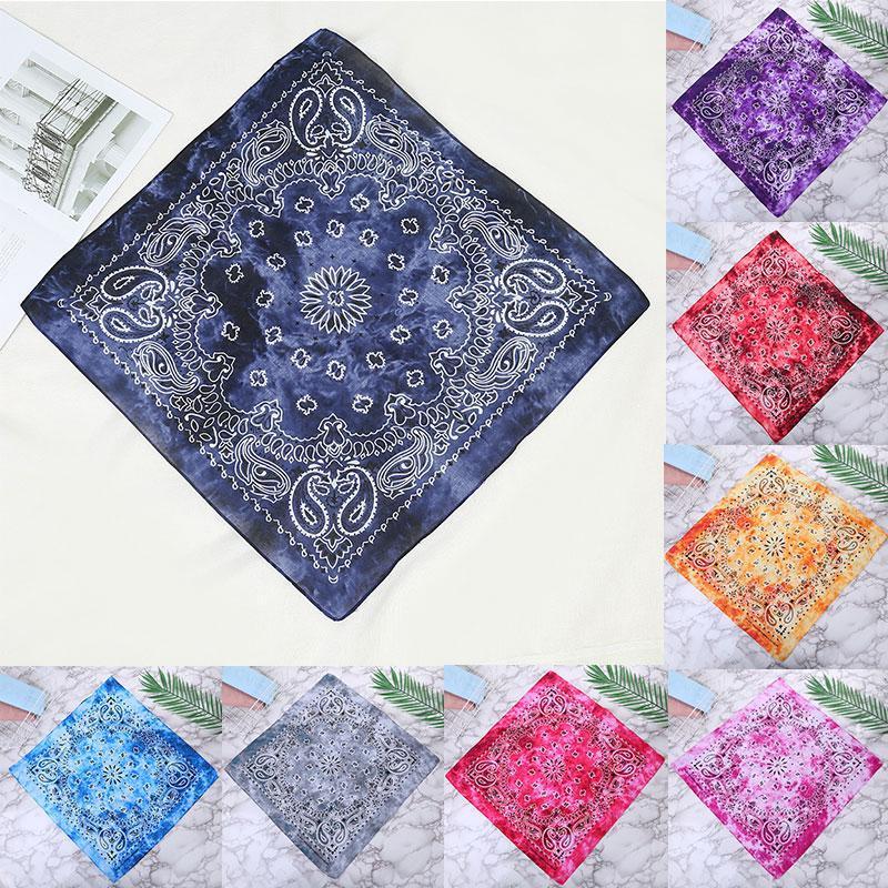 

Scarves Square Scarf Hair Band Neck Cashew Flower Print Paisley Headband Cotton Bandana Tie-dye Seamless Fashion Hip Hop, Blue;gray