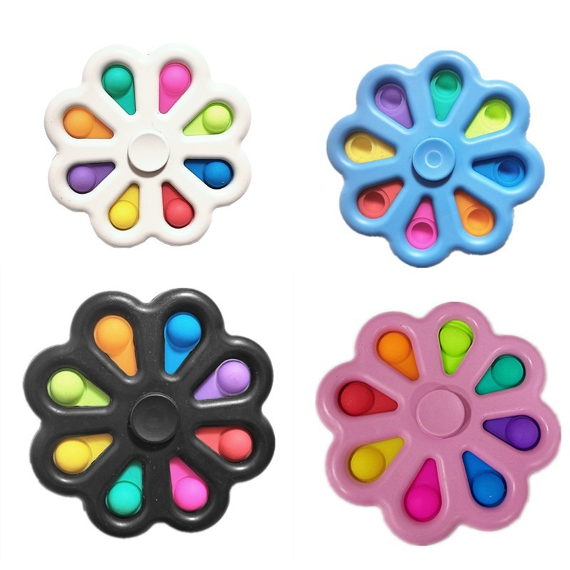 

Simple Dimple Toys 8 Bubbles Push Pop It Stress Relief Reducer 2 IN 1 Fidget Spinner ADHD Bubble 9 cm Mix Color