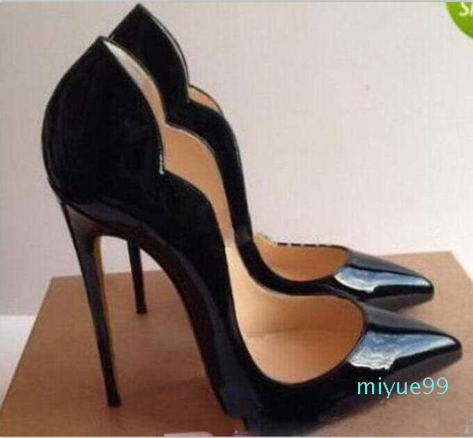 

2022 Fashion Dress Shoe Sexy Women Brand High Heels Platform Pumps Black Patent Leather Pointy Toe High Heels Luxury Women