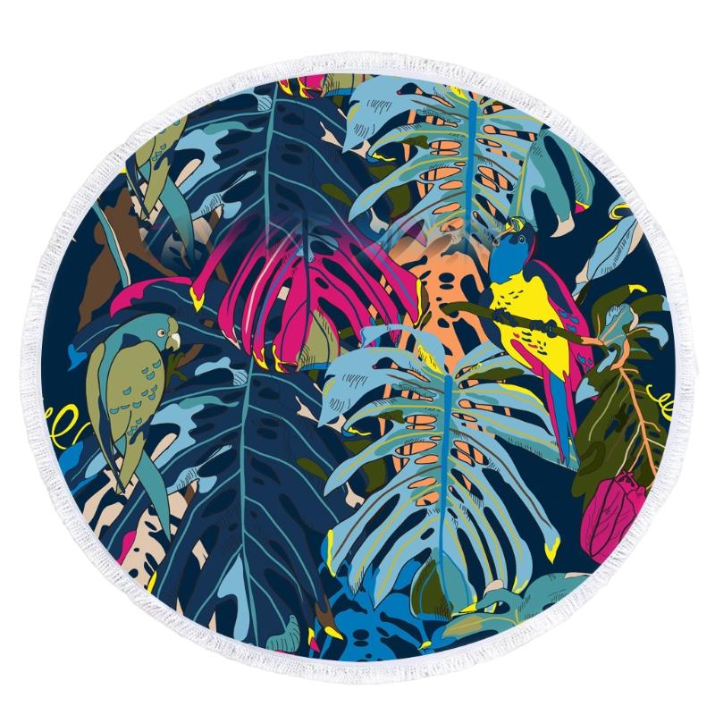 

Cushion/Decorative Pillow Round Beach Towel Tapestry Palm Leaves Throw Boho Hippie Blanket Bohemian Large Bath Towels Table Cloth Yoga Mat R