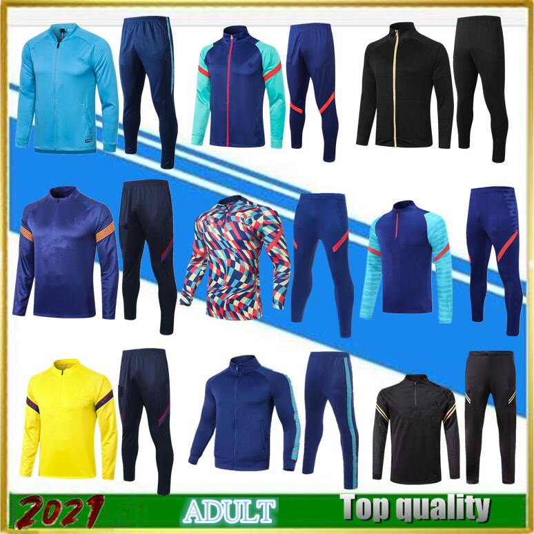

Men 2021 football training suit Tracksuits jacket set soccer jersey 21/22 camiseta de fútbol adult Survetement kit, 15