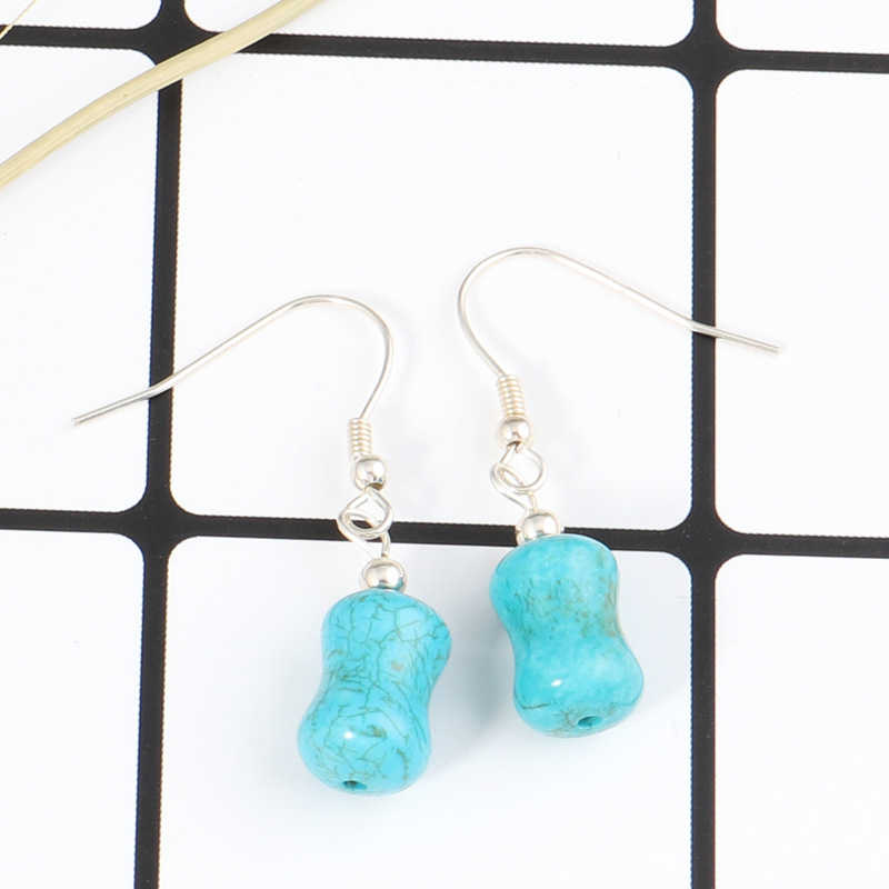 

women's bone Bead Tibetan silver turquoise Charm earrings DYMTQE055 fashion gift national style women DIY earring