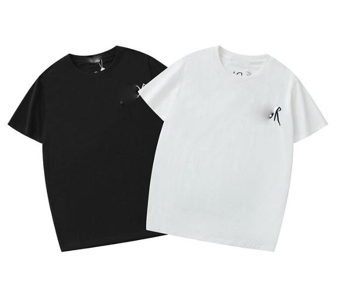 

Spring summer 2021 fashion Italian brand T-shirt embroidered Casual geometric flower men's casual round neck, White