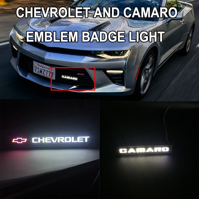 

Camaro Badge Emblem DRL Day Running Light Front Hood Grill Grille Bonnet Led Logo Lamp For chevrolet Silverado Cruze