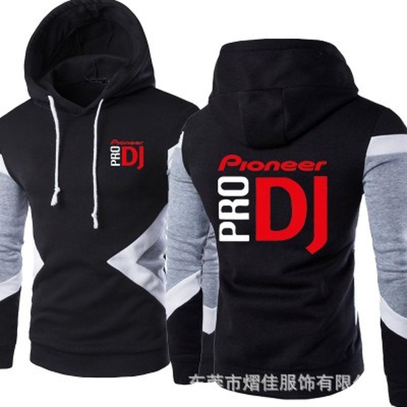 

Men' Hoodies & Sweatshirts 2021 Spring Autumn Fashion Men Pullover Pioneer Pro Dj Patchwork Casual Cotton Clothing 5 Colors, Black