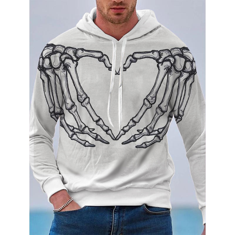 

Romantic Style Men's 3D Printed Hoodie Visual Impact Party Top Punk Gothic Round Neck High Quality Sweatshirt Hoodie, Black