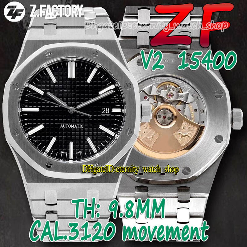 

eternity Watches ZFF V2 Latest Upgrade Version 41MM 15400 Black Texture Dial Cal.3120 ZF3120 Automatic Mens Watch Sapphire 904L Steel Case S, Slivery;brown