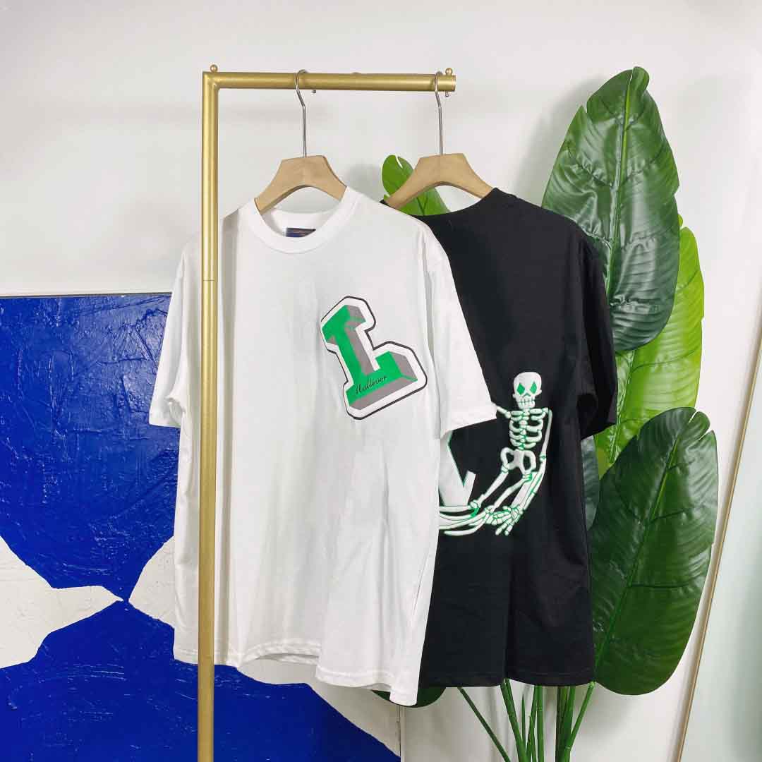 

2021ss spring and summer new high grade cotton printing short sleeve round neck panel T-Shirt Size: -l-xl-xxl-xxxl Color: black white rdce4