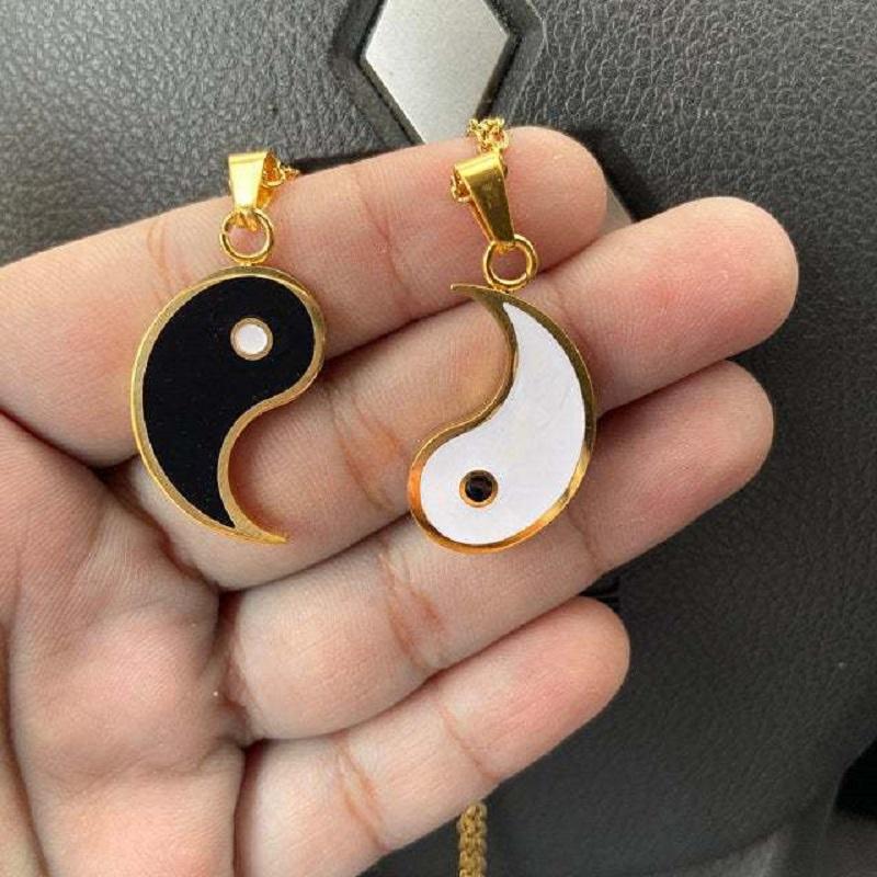 

Pendant Necklaces Matching Necklace Chinese Tai Chi Bagua Yin Yang Gifts For Couple Or Friends, Silver