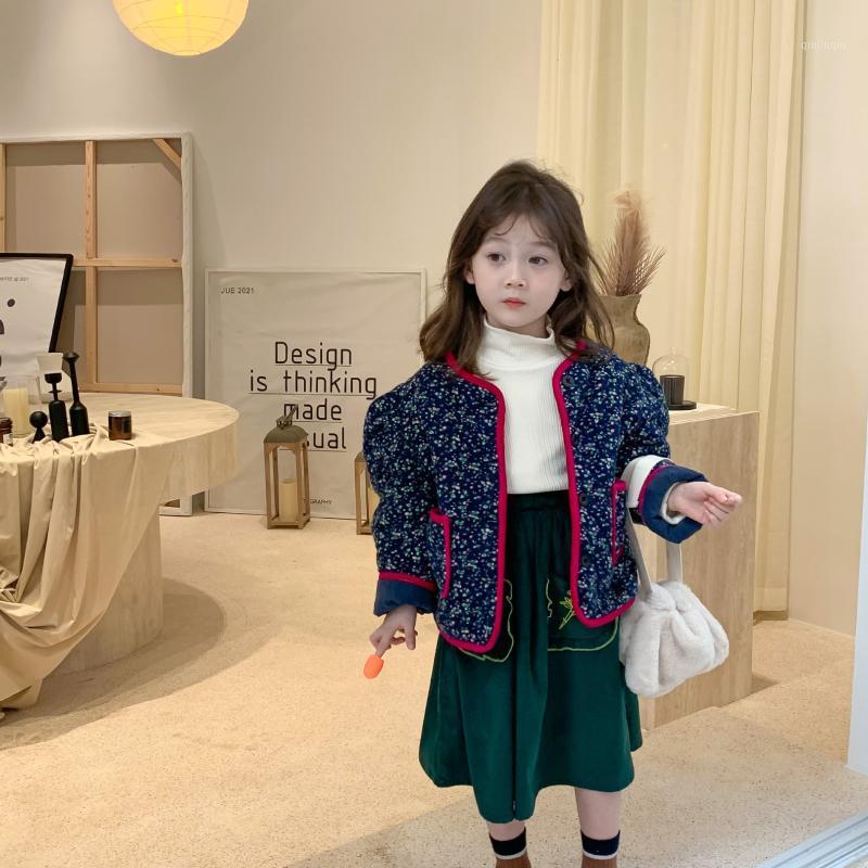 

Jackets 2021 Autumn Arrival Girls Fashion Coat Kids Cotton Padded, Blue;gray