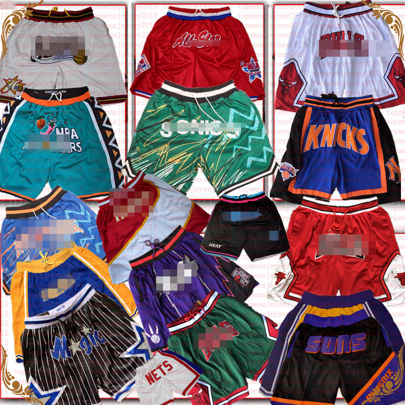 

top Chicago Los Bulls Angeles Basketball Shorts Just Memphis DON Toronto Grizzlies Raptors Orlando Supersonic 76ers Magic Piston Heat Pacers, Black;blue