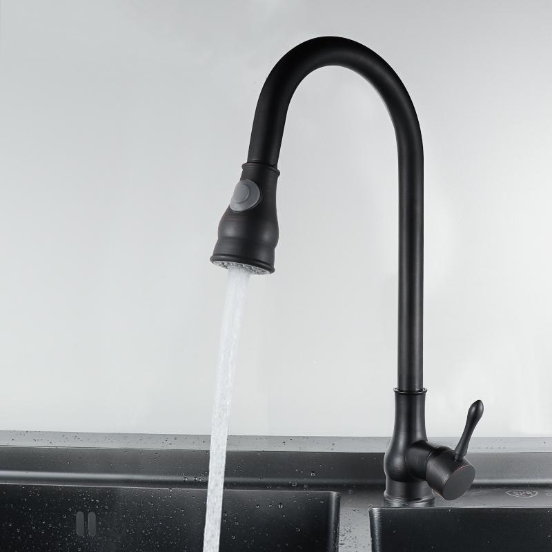 

Bathroom Sink Faucets Brand Black Basin Faucet High-Quality Kitchen And Cold Single Handle Spout Mixer Tap Deck Mounted