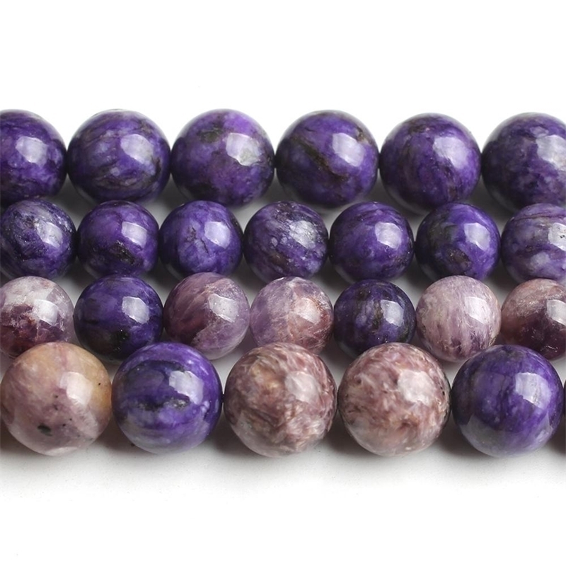 

8mm 10mm Natural Genuine Charoite Purple Loose Spacer Beads For DIY Jewelry Making Bracelet Necklace 15'' Strands