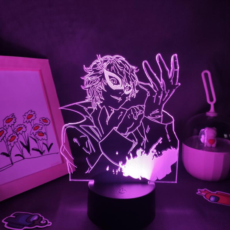 

Night Lights Persona 5 Anime Figure Ren Amamiya 3D Lamp LED RGB Colorful Manga Gift Game Bedroom Dormitory Table Desk Decoration