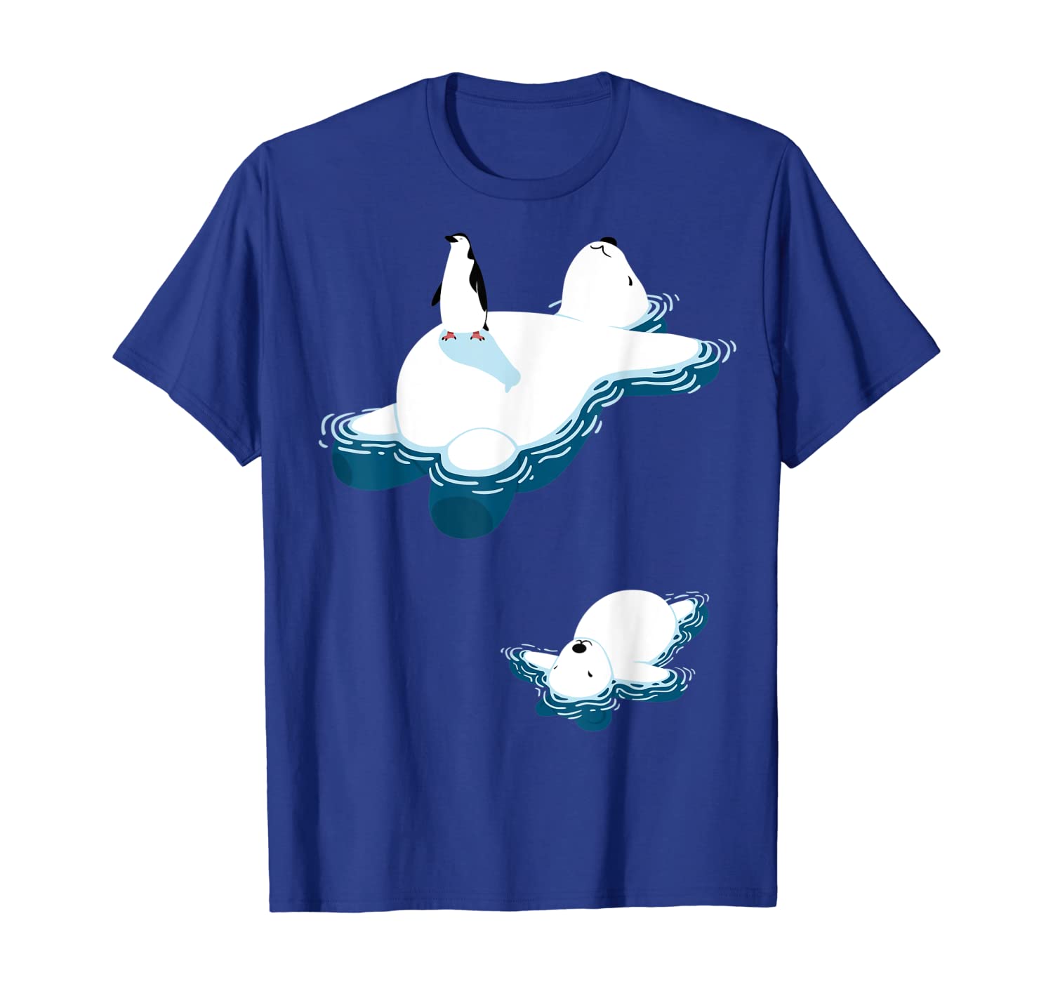 

Polar bear cute Penguin graphic design t-shirt for family, White;black