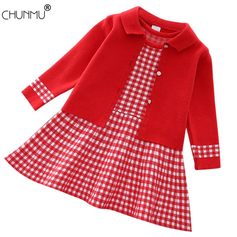 

Clothing Sets Baby Girls Clothes Set Autumn Winter Plaid Kintted 2022 Kids Knitted Sweater Outfit Children Suit, White
