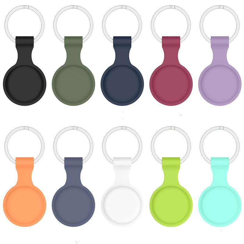 

TPU Silicone Case For Apple Airtags Air Tags alarm Bluetooth Wireless Tracker Carry Cover Anti-lost Protector Shell With Hook keychain
