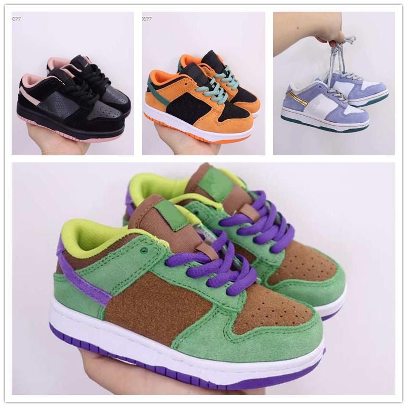 

2021 Children SB j1 Dunk 1 Shoes High Quality Boy Girl Designer Sports Shoe Kids Youth Classics Outdoor Trainer Sneaker Size 28-35 PvR, Black