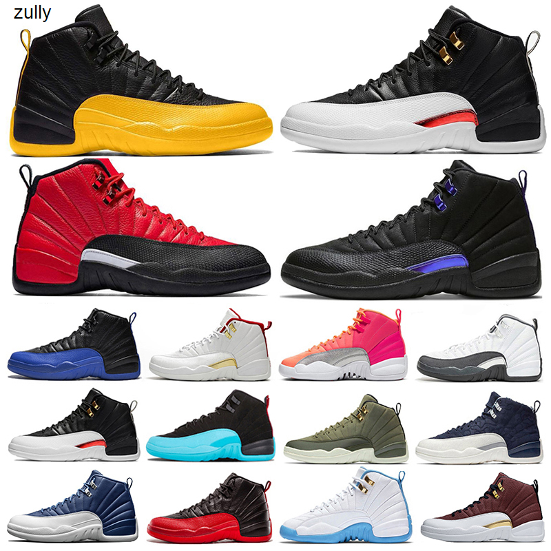 

New Style 12 12s XII Men Basketball Shoes Flu Game Indigo Dark Concor FIBA GYM Red Winterized Taxi Mens Trainers Outdoor Sports Sneakers, Black purple