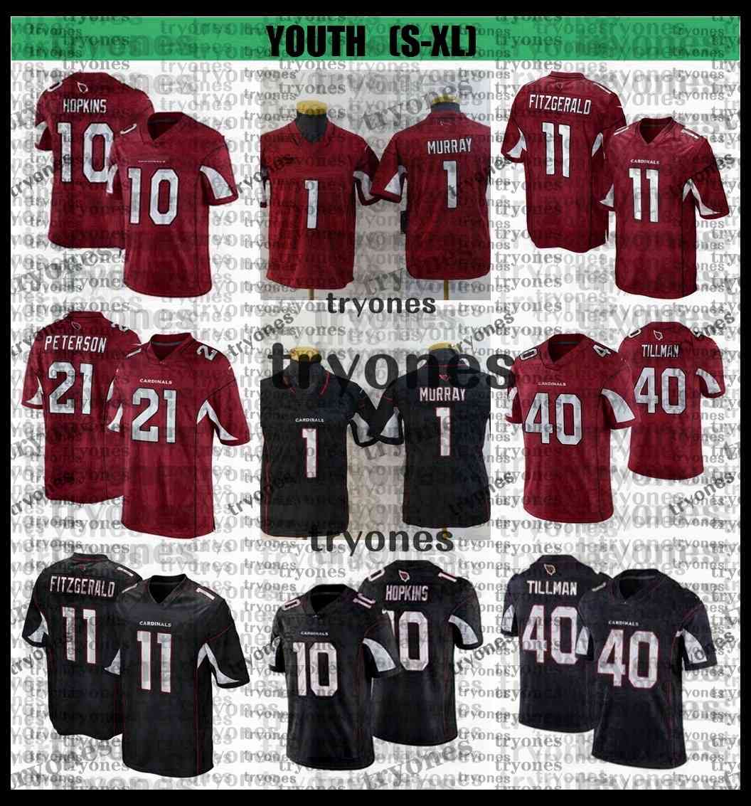 

Youth Kids Football Jerseys 1 Murray 11 Larry Fitzgerald 40 Tillman 10 DeAndre Hopkins 55 Chandler Jones 6 James Conner 18 Green Shirts b5, Black;red