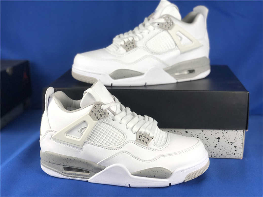 

2021 Authentic 4 White Oreo 4s Man Athletic Shoes Tech Grey Black Fire Red CT8527-100 Retro Sports Sneakers With Box