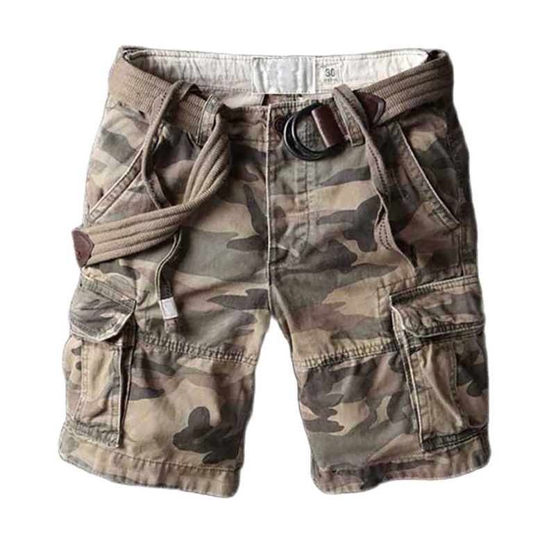 

Retro Military Camo Cargo Shorts Men Casual Army Style Beach Premium Quality Loose Baggy Pocket Short Summer Clothes 210629, Yellow camo