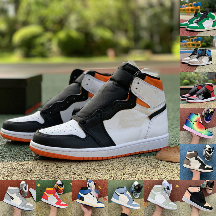 

High quality Jumpman 1 1s Fragment basketball shoes Men Women Seafoam JORDÁN Black Crimson Tint UNC Patent designer sneakers Rust Shadow Dark Mocha sports trainer, Please contact us