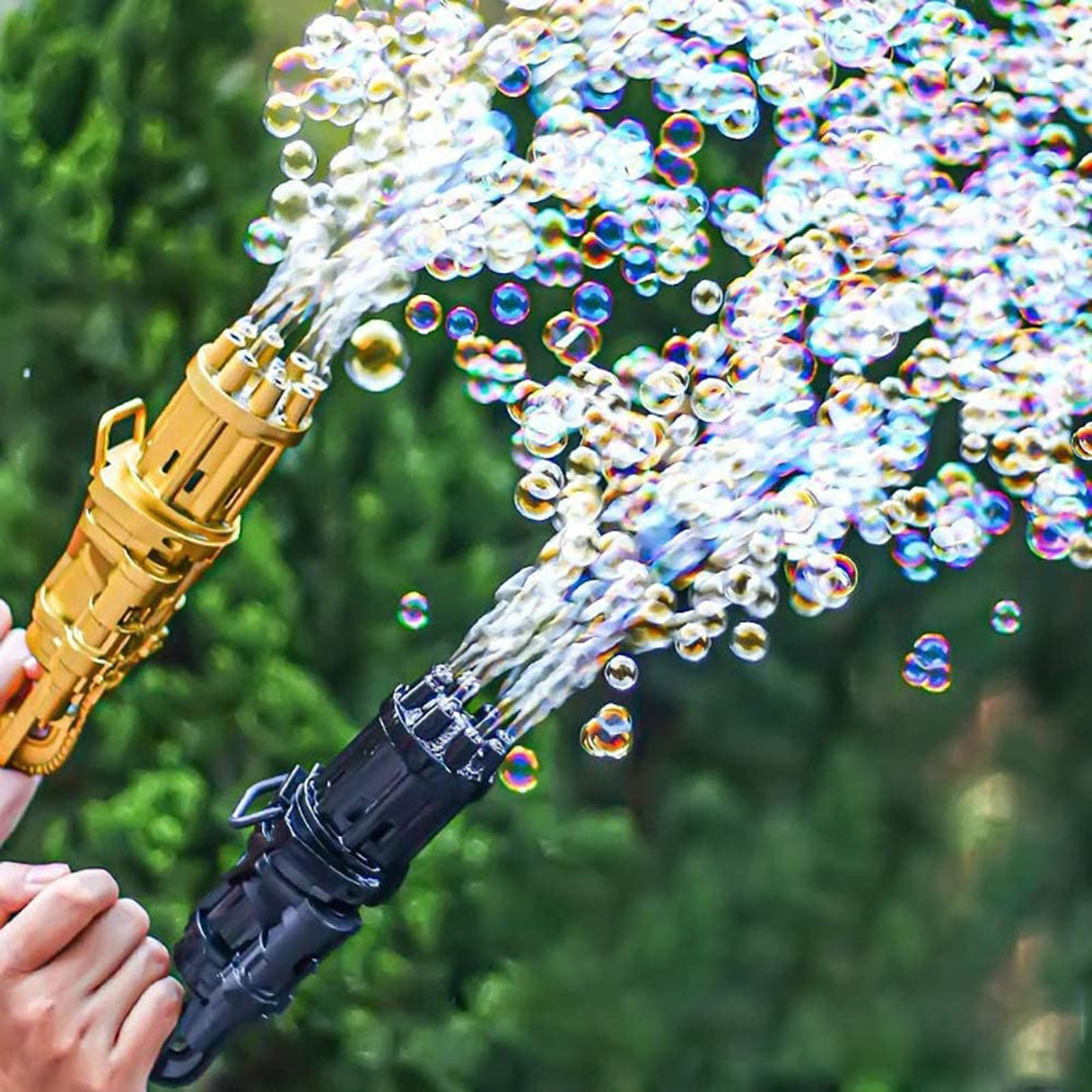 

New Kids Gatling Bubble Gun Toys Summer Automatic Soap Water Bubble Machine For Children Toddlers Indoor Outdoor Wedding Bubble