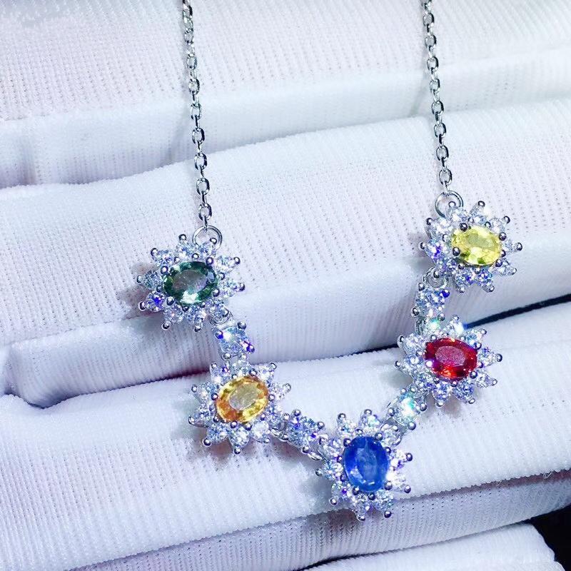 

Lockets Natural Real Sapphire Or Ruby Emerald Necklace With Pendant Per Jewelry 0.35ct*5pcs Gemstone 925 Sterling Silver J211275