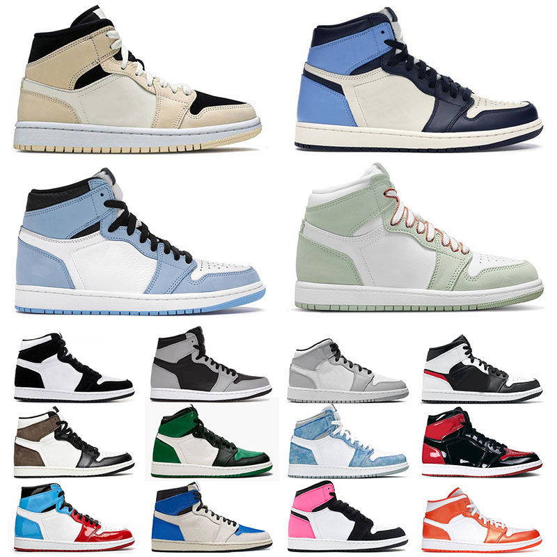 

Top Quality Jumpman 1 1s Original Basketball Shoes University Blue High Dark Mocha Mid SE Black Beetroot Wolf Grey Dutch Green Mens Womens Sports Sneakers Trainers, A2 36-46 shadow 2