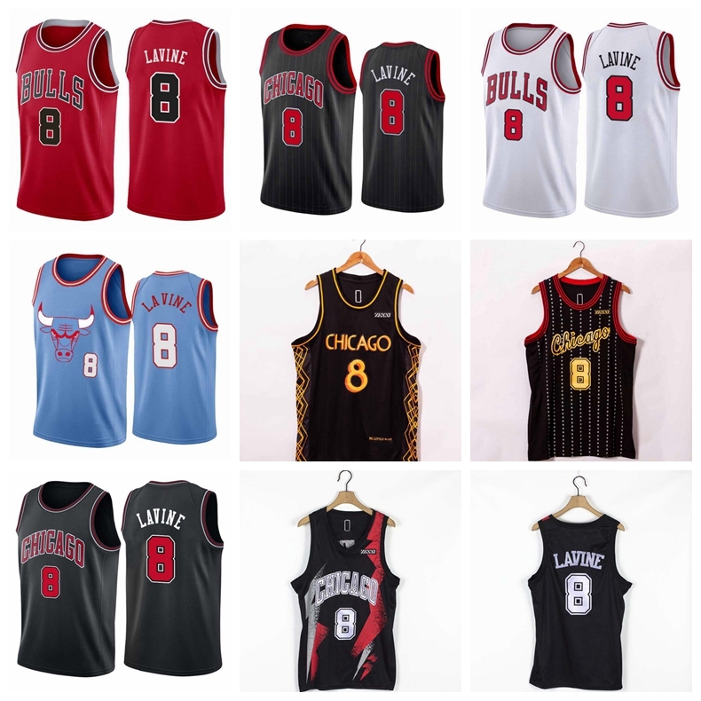 

Nba's basketball Jersey Chicago's Bulls's 8 Zach LaVine's embroider jerseys.