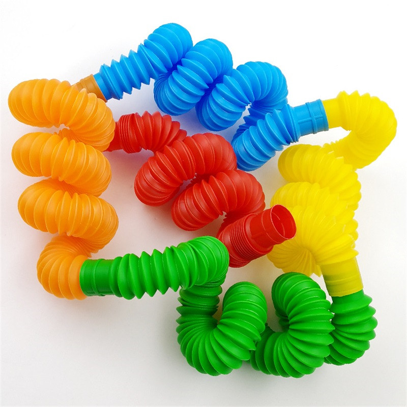 

Pop Tube Sensory Fidget Poptube Twist Tubes Toy Stress Anxiety Relief Stretch Telescopic Bellows Extension Finger Straw Spring E101 for Children Items