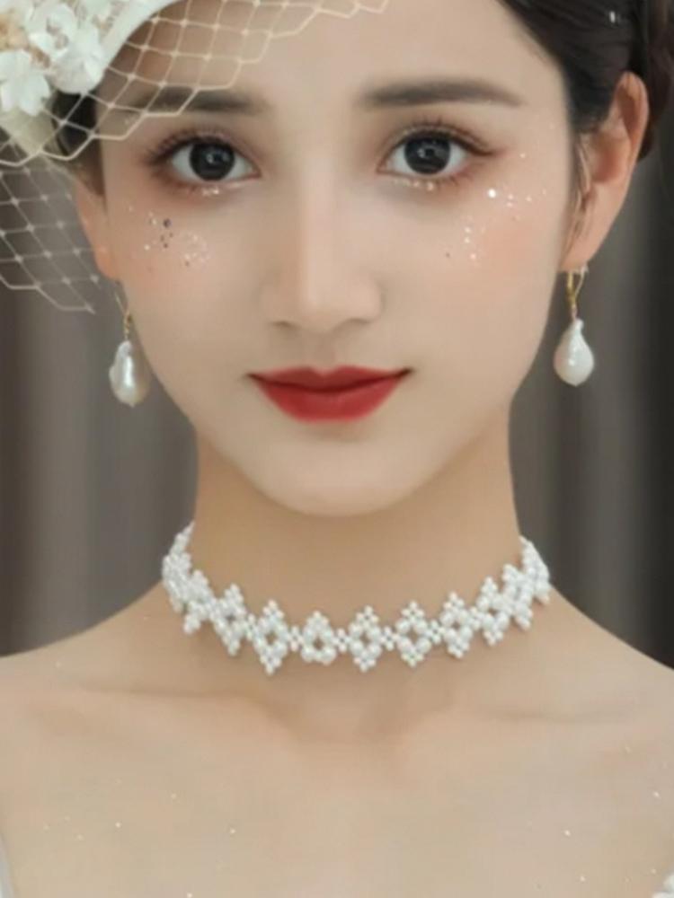 

Chokers Bride Choker Pearl Necklace