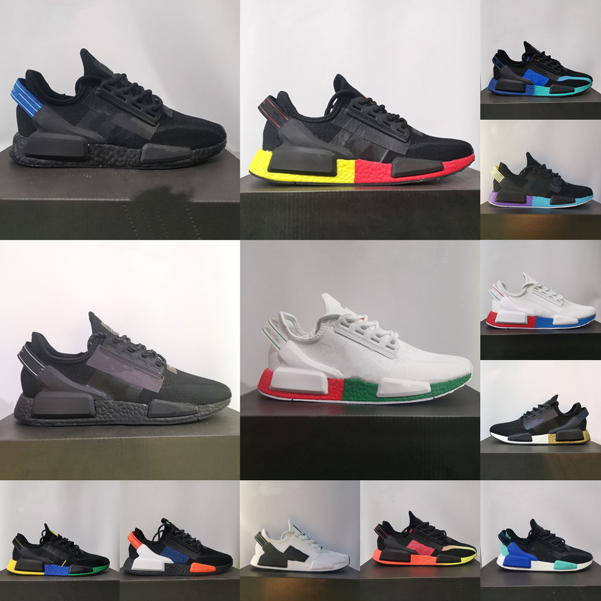 

Dazzle camo nmd r1 v2 mens running shoes White Speckled aqua tones mexico city metallic core black munich oreo green men women outdoor train