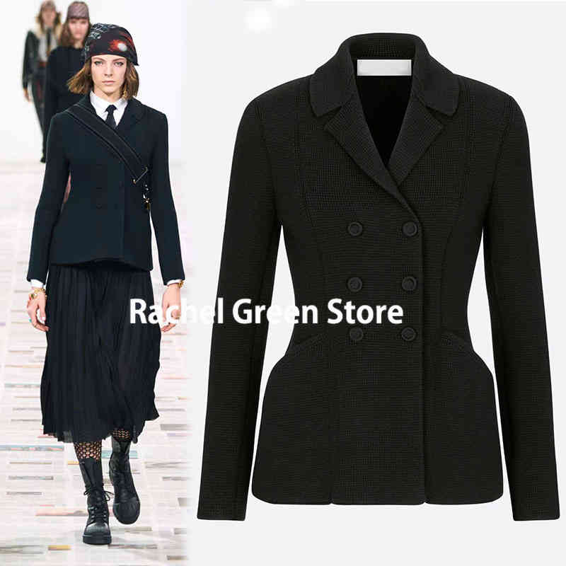 

Luxury Design 2022 Runway High End 1:1 Jacket Women New Branded Cashmere Wool Blend Long Sleeve Double Breasted Slim Fits Blazer, Only extra shipping(not sale)