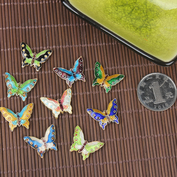 

Handmade Colorful Cloisonne Enamel Butterfly Beads DIY Jewelry Making Copper Accessories Necklace Earrings Bracelets 10pcs/lot