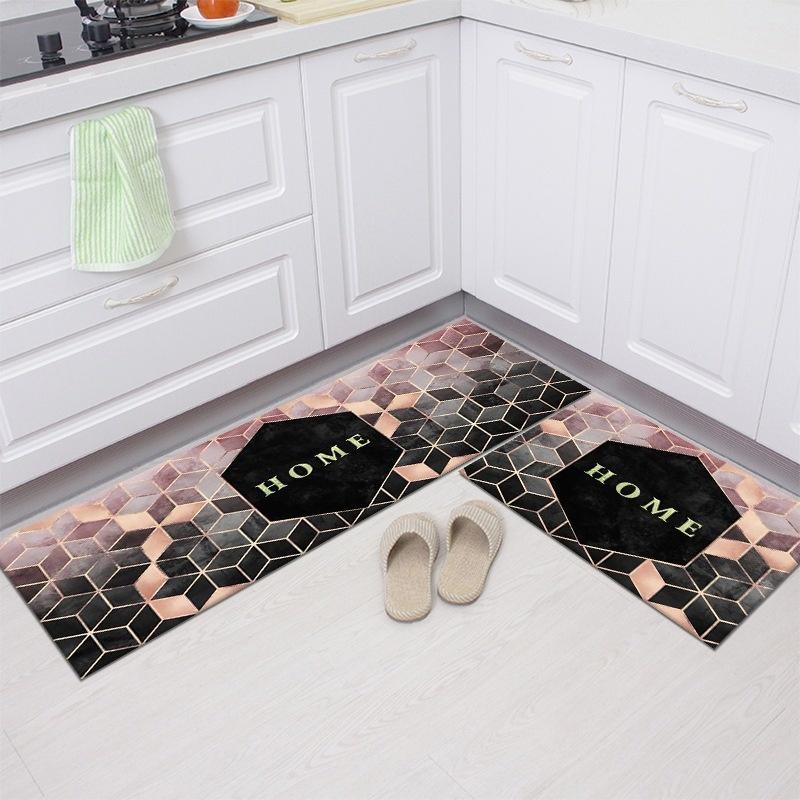 

Carpets INS Modern Style Kitchen Rug Geometric Rectangle Living Room Bedroom Carpet Non-slip Bathroom Mats Home Decoration Door Rugs