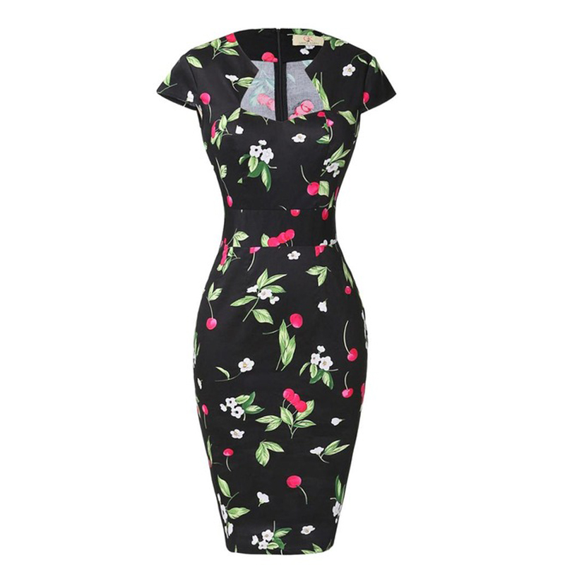 

grace karin women summer dress bodycon pencil dresses cotton plus size 3xl wiggle vintage 50s dress vestido office work dress, Black;gray