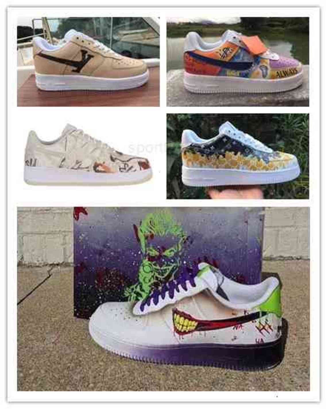 

Men Women Low Cut One 1 White Black Dunk Sports Skateboarding Shoes Classic AF Fly Trainers High Sneakers EUR40-45, Colour 11