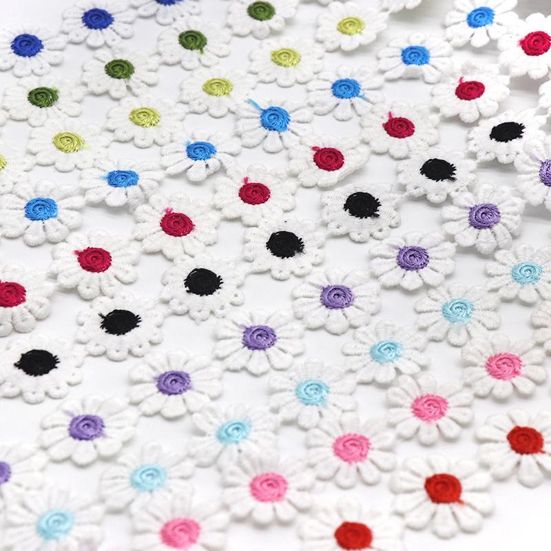 

Ribbon H638 2.5cm Polyester Embroidered Flower Lace Trim Wedding DIY Handmade Sewing Accessories Supplies Crafts, Pink;blue