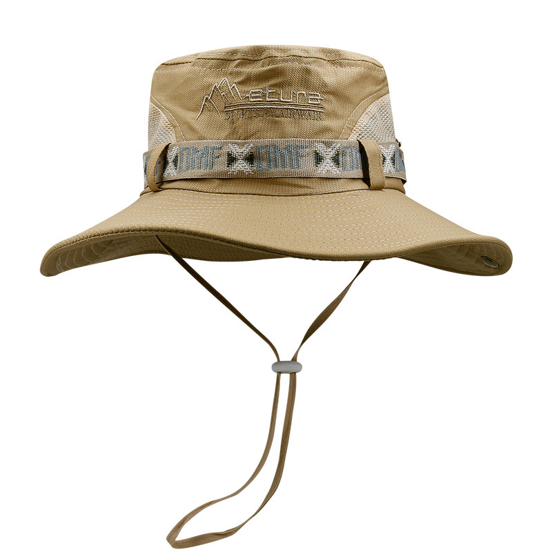 

New Summer Camo Fisherman Casual Bucket Camping Hiking Travel Fishing Mountaineering Sombrero Sunshade Bonnie Hat for Women Men, Light coffee