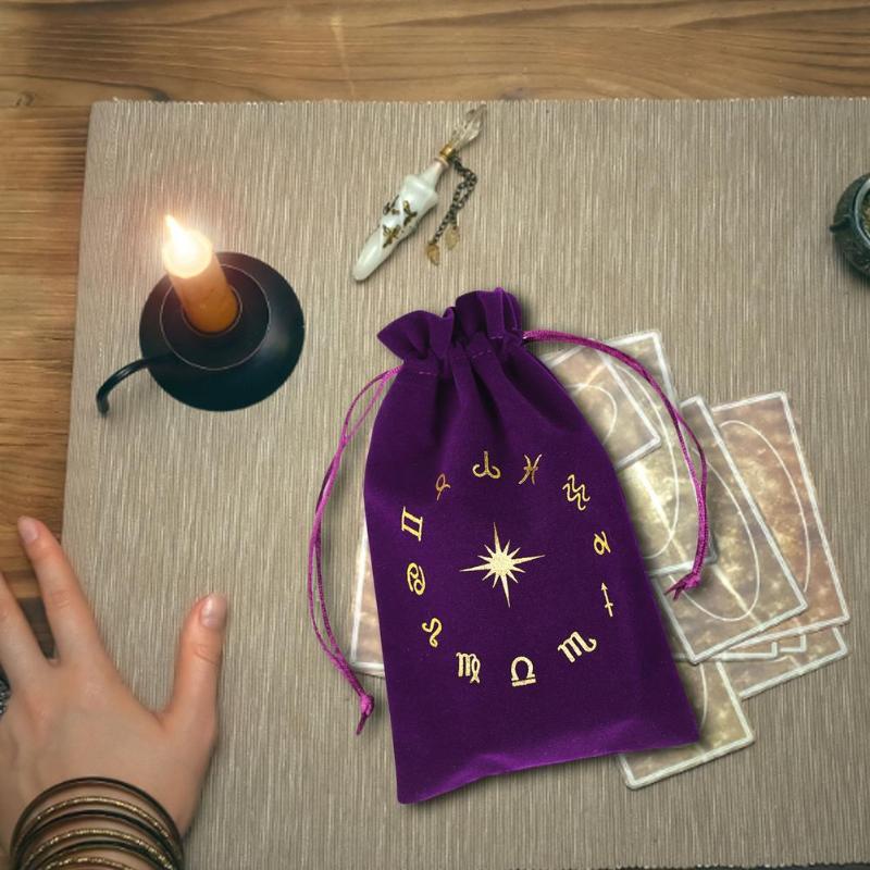 

Christmas Decorations 1Pcs Soft Flannel Gift Bags Constellation Disc Drawstring Pouches For Tarot Oracle Card Rune Jewelry Crystal Stone Sto
