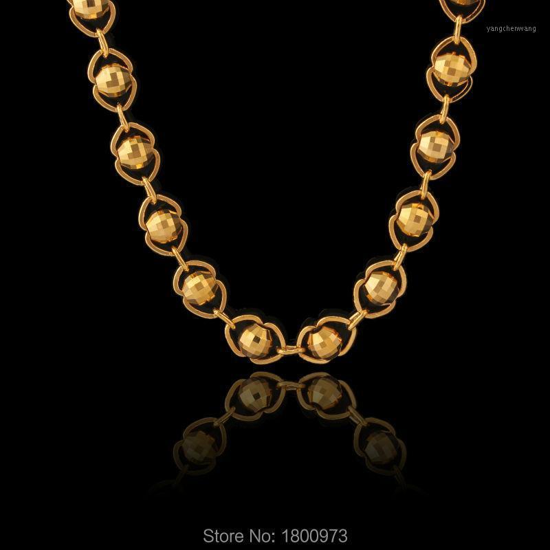 

Unique Design Gold Ball Link Chain Color Fashion Jewelry Women's Gift Trendy Collraes Necklaces Chains