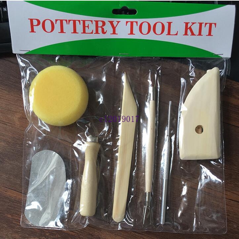 

8pcs/set Reusable Diy Pottery Tool Kit Home Handwork Clay Sculpture Ceramics Molding Drawing Tools