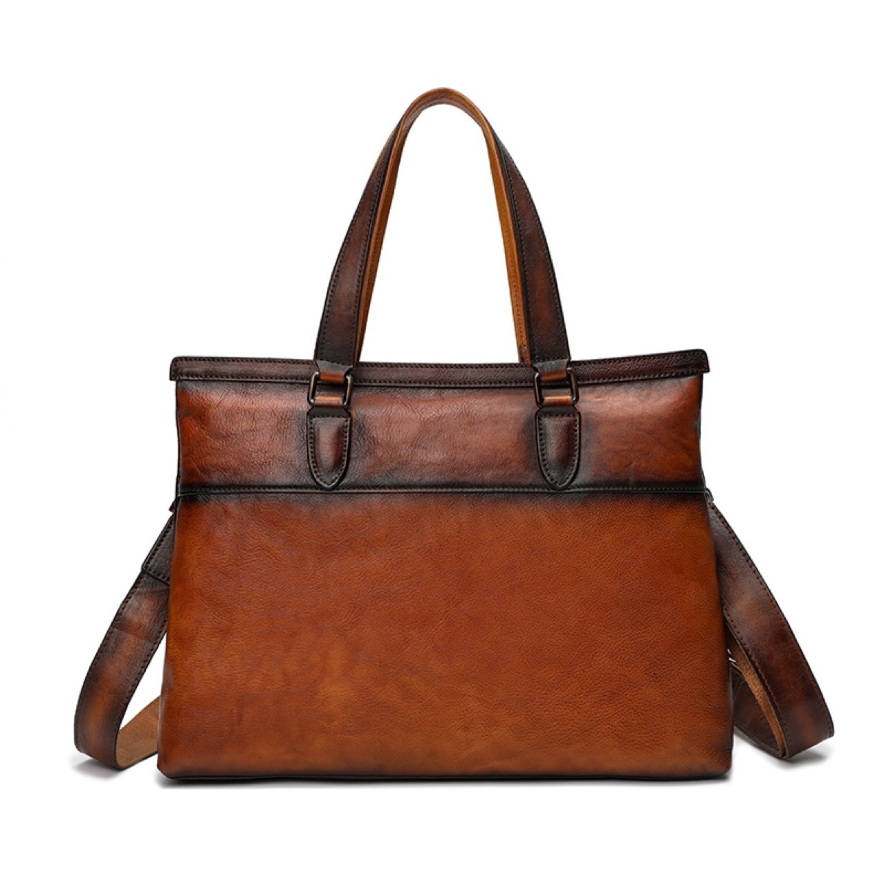 Briefcase 2021 Summer Product Vegetable Tanning Leather First Layer Cow Handmade Men's 25-image-711934428