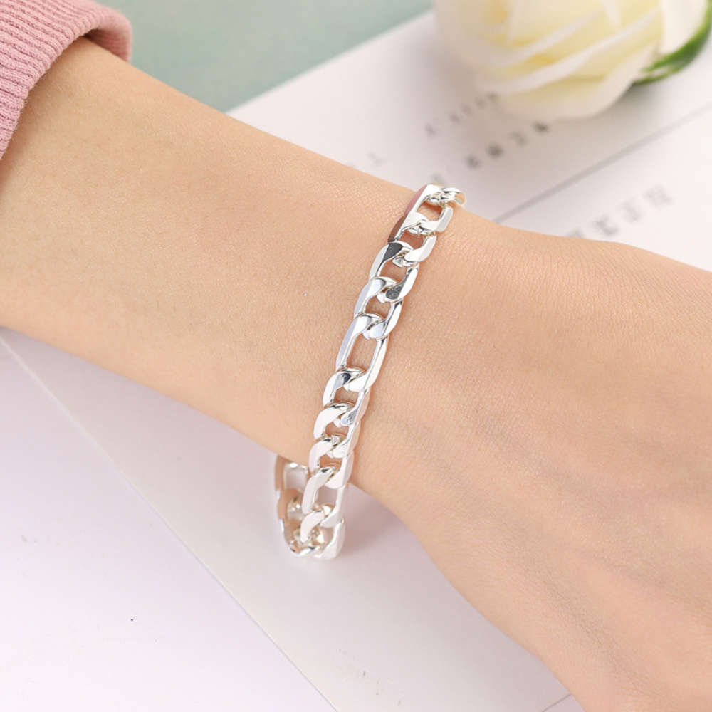 

Hand catenary Electroplating thick silver bracelet chain jewelry, Golden;silver
