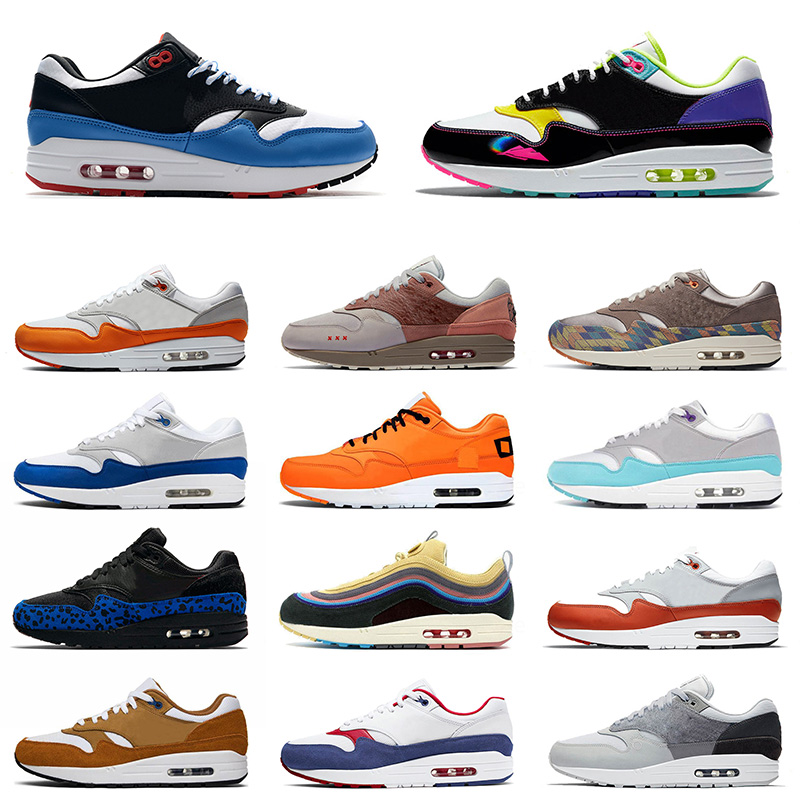 

Top Fashion Sneakers 1 Max 87 Cushions Running Shoes Hyper Pink Men Women Martian Sunrise University Blue Denham White Schematic Trainers Ou