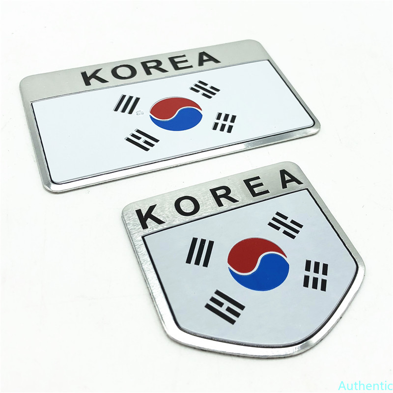 

Korean Flag Korea KR Emblem Badge Car Styling Sticker Auto Motorcycle Aluminum Sticker Decal for Ipad Notebook Laptop Handy SUV, S0393